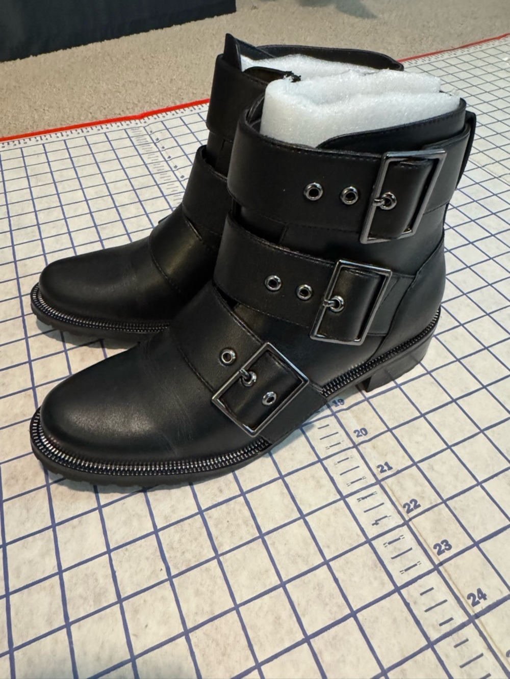Blondo Black Triple-Buckle Combat Boot